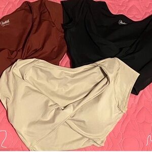 Bombshell Sportswear Crop Tops - Black, Cream, Brown